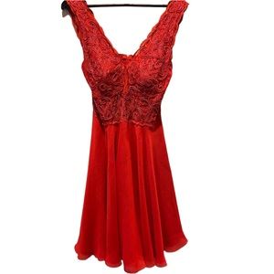 Beautiful vintage Uzanel red dress made in Paris